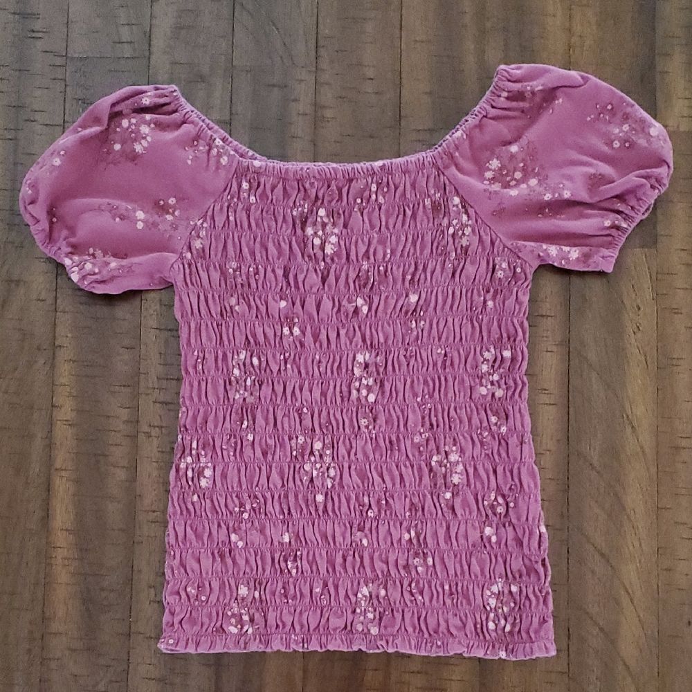Thereabouts Girl's Smocked Top with Puffed Sleeves - Size M (10/12)
